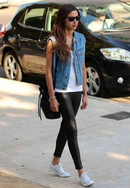 Black Leggings with White Tank Outfits (13 ideas & outfits)