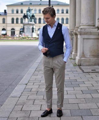Navy Dress Pants with Grey Waistcoat Outfits 22 ideas  outfits   Lookastic