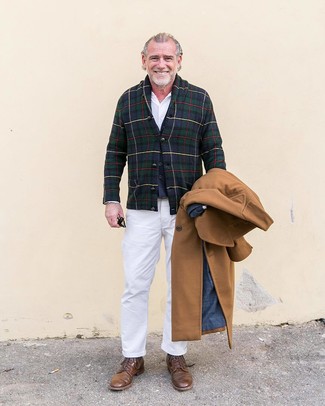 Navy Shawl Cardigan Winter Outfits For Men: 