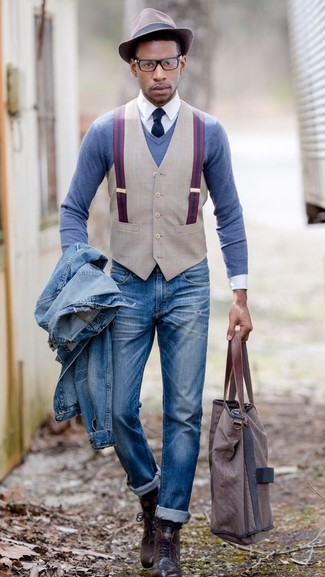 Red Suspenders Chill Weather Outfits: 
