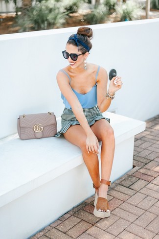 Tobacco Suede Wedge Sandals Outfits: 
