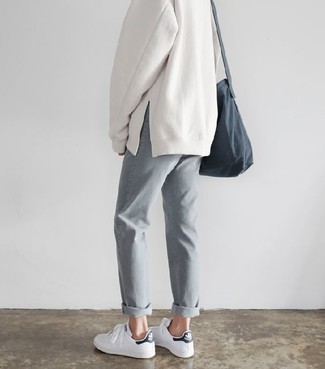 Grey Boyfriend Jeans Outfits: 