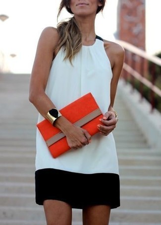 Suede And Leather Tassel Clutch