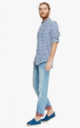Summers Check Slim Fit Double Cuff Shirt