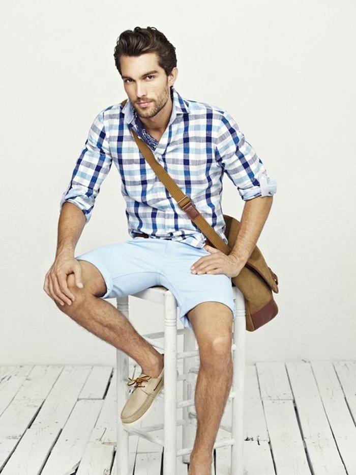 How to Wear Light Blue Shorts (63 looks) | Men's Fashion
