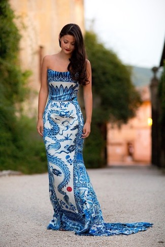 Tory Burch Print Silk Gazar Belted Gown, $595 | Nordstrom | Lookastic