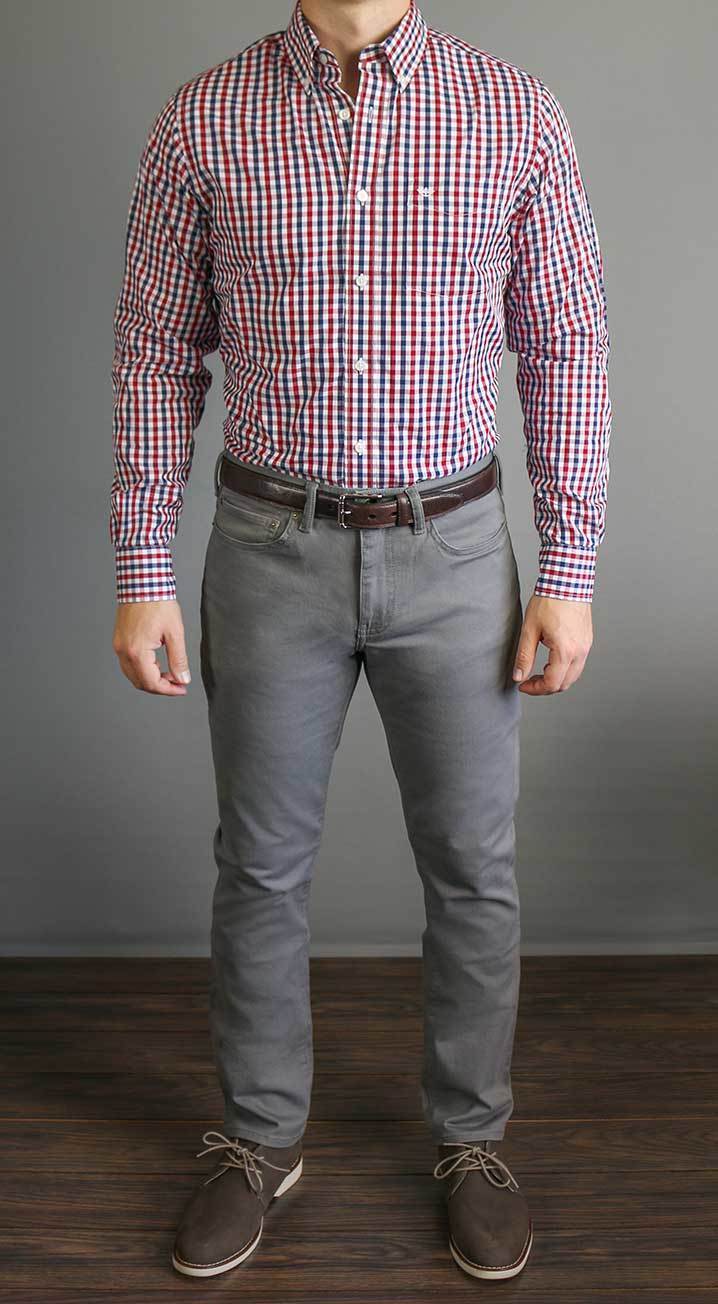 Grey Dress Pants with Red Shirt Outfits For Men In Their 20s (5 ideas &  outfits) | Lookastic