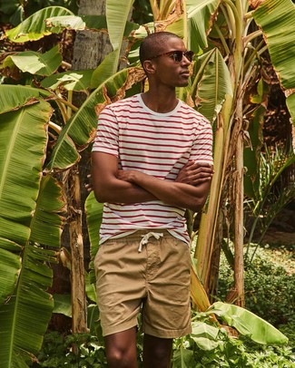 Stripe T Shirt In Red And White