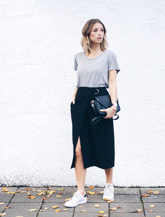 Black Leather Crossbody Bag Outfits: 