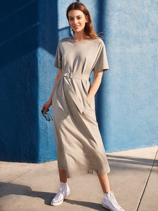 Grey Casual Dress Outfits: 
