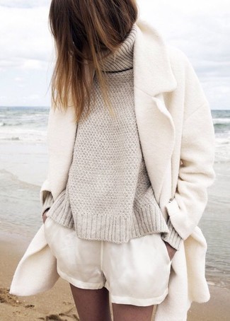 Embroidered Ribbed Wool Turtleneck Sweater