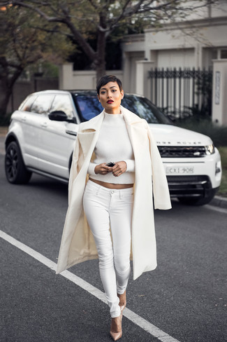 White Coat With Turtleneck Outfits For, How Much Is A White Coat