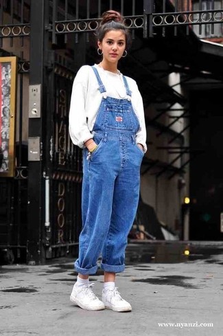 Over It All Distressed Denim Overalls