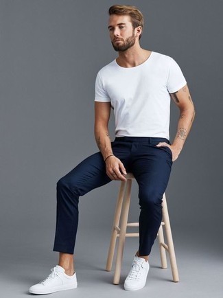 Belted Cotton T Chino Trousers