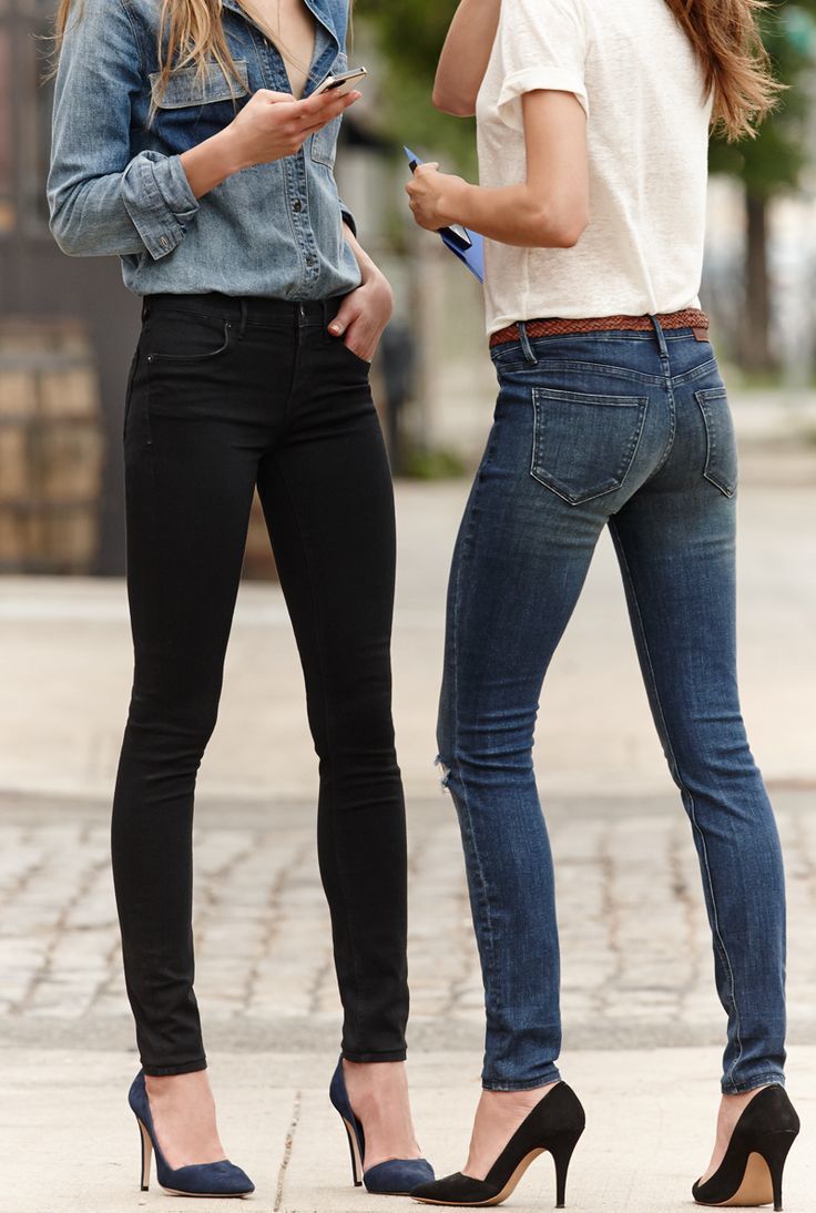 Womans Legs Blue Skinny Jeans Black Stock Photo 1080224543 | Shutterstock