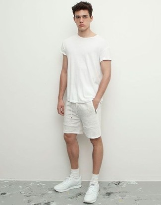 White Denim Worker Shorts