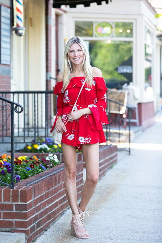 Red Floral Playsuit Outfits: 