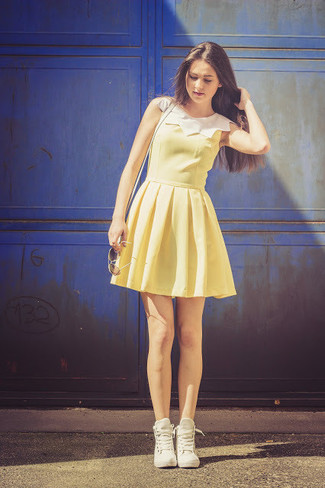 Yellow Skater Dress Outfits: 