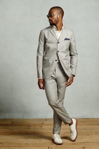 White Suede Derby Shoes Outfits: 