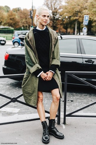 Black Sweater Dress Chill Weather Outfits: 