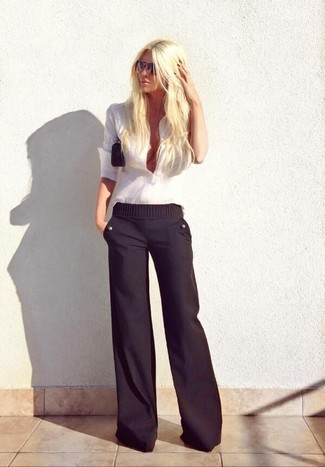 High Waisted Palazzo Trousers