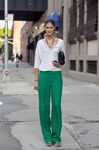 Pleated Flared Trousers