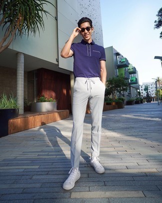 Violet Polo Outfits For Men: 