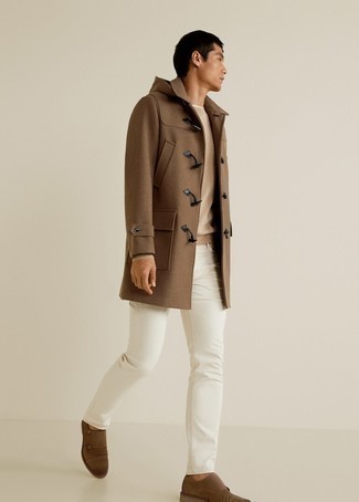Brown Suede Double Monks Chill Weather Outfits: 