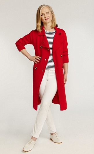 Red Trenchcoat Outfits For Women: 
