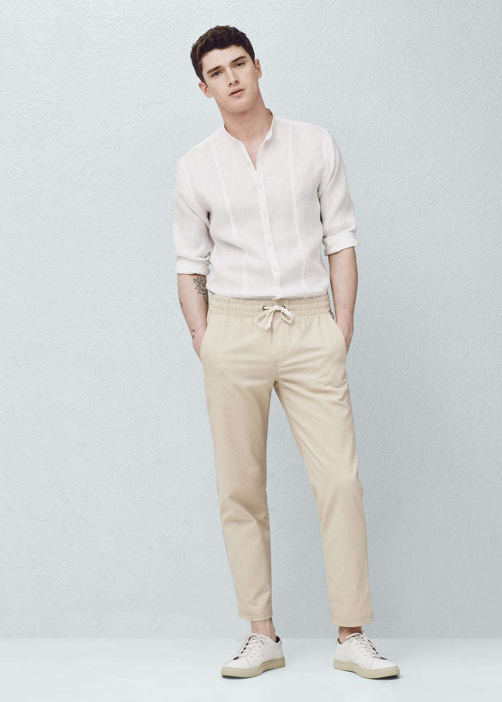 Beige Chinos with Shirt