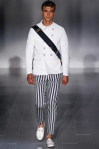 White Military Jacket Outfits For Men: 