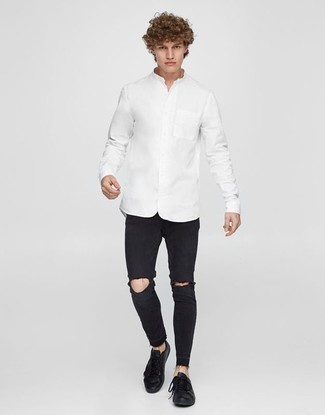 Standard Issue Fit 1 Slim Skinny Jeans With Ripped Knees