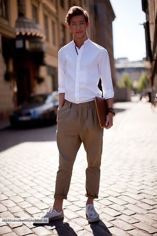 Skinny Shirt With Button Down Collar With Stretch