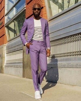 Light Violet Suit Outfits: 