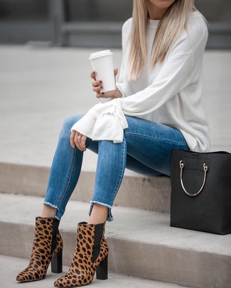 Leopard Print Point Toe Ankle Booties