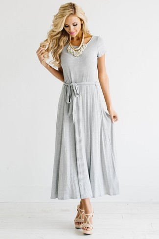 Silver Maxi Dress Outfits: 