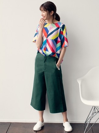Olive Culottes Outfits: 
