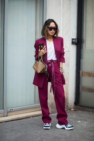 Dark Purple Blazer Outfits For Women: 