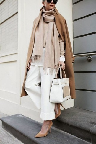 Tan Scarf Outfits For Women: 