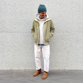 Green Canvas Hooded Jacket