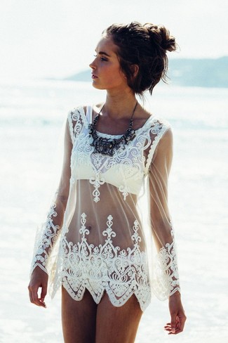 White Cover-up Outfits: 