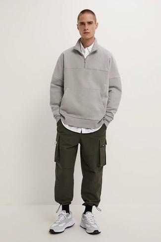 Skinny Cargo Trouser In Khaki With Ankle Zips