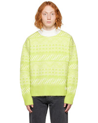 Mint Acid Wash Crew-neck Sweater