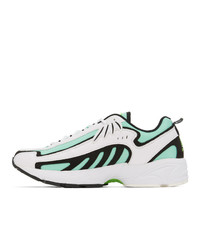 MSGM White And Green Fila Edition Low Top Sneakers