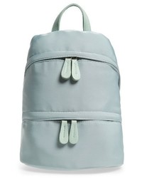 Street Level Faux Leather Trim Zip Backpack Green