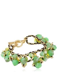 Kenneth Cole New York Tropics Two Tone Shaky Faceted Bead Cluster 2 Row Toggle Bracelet 75
