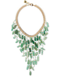 Rosantica Lisca Beaded Gold Tone Necklace Green