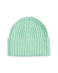 Open Edit Rib Wool Cashmere Beanie In Green Neptune At Nordstrom