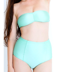 American Apparel Nylon Tricot Ruched Front Bikini Tube Top