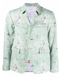 Thom Browne Patterned Jacquard Single Breasted Jacket